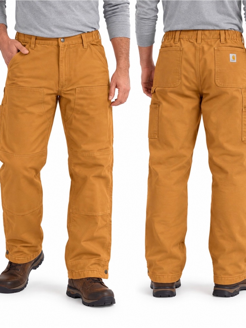Carhartt 105471 Men’s 2XL Brown Duck Insulated Work Pants Loose Fit